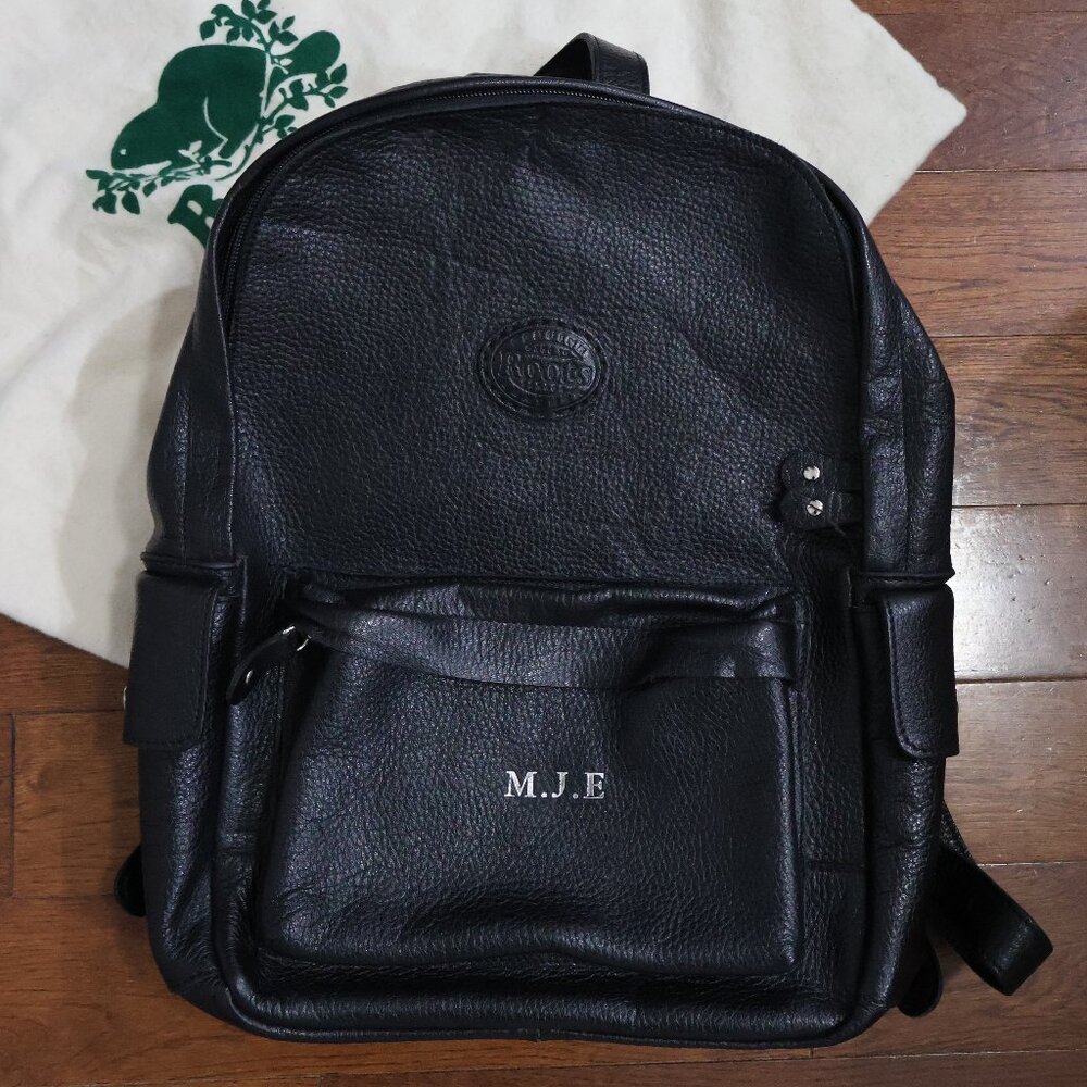 ROOTS Leather Backpack  **NOTE : Backpack is Monogrammed**